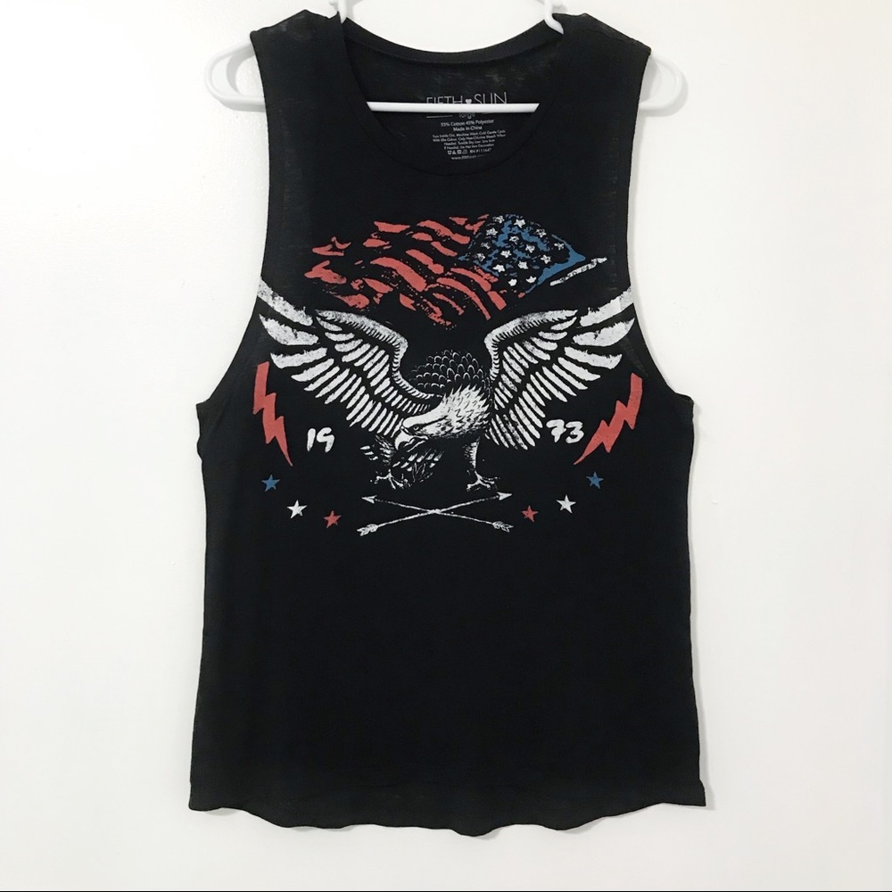 Fifth Sun American Flag & Eagle Racerback Tank